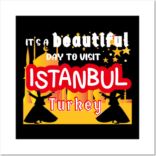 Travel to beautiful Istanbul in Turkey. ( Bright text ) Gift ideas for the travel enthusiast available on t-shirts, stickers, mugs, and phone cases, among other things. Posters and Art